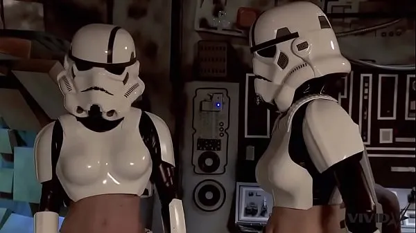 Bekijk Vivid Parody - 2 Storm Troopers enjoy some Wookie dick energieclips