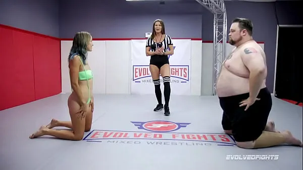 Watch Mixed Wrestling Fight with Vinnie O'Neil wrestling newcomer Stacey Daniels and getting sucked energy Clips