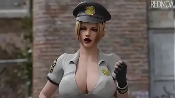 Assista a policial feminina 3d clipes de energia