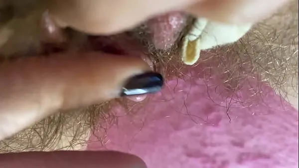 Watch Closeup hairy cunt cums hard with erected clitoris energy Clips
