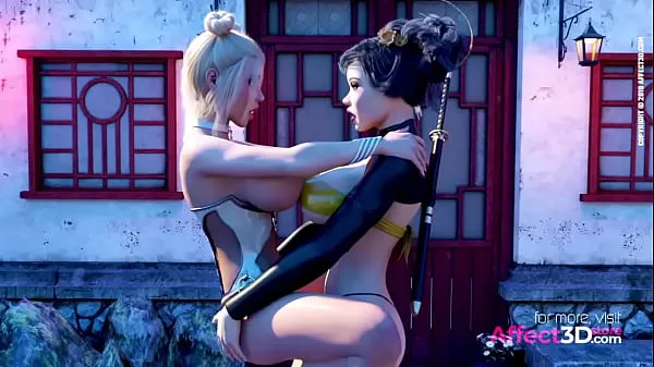 Mira asiático futa chicas tener trío Sexo en un d animación clips de energía